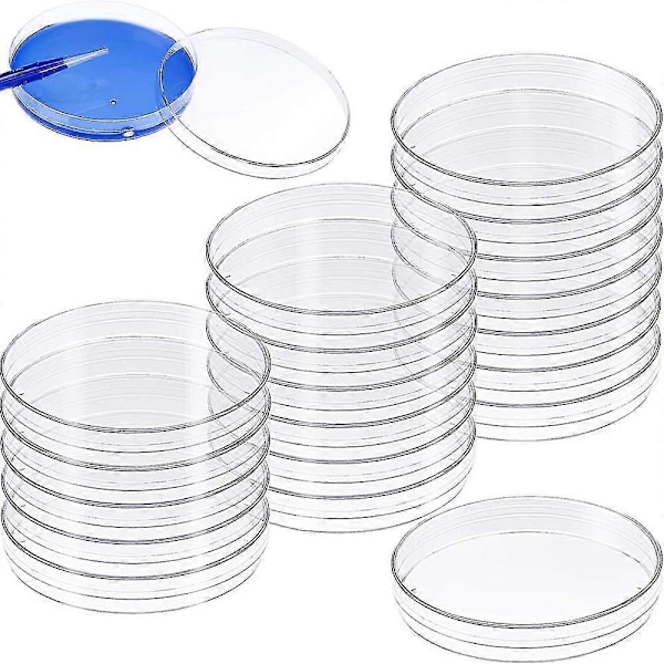 20 Stycken 90 X 15mm Plast Petriskålar Med Lock Klara Projekt Petriskål För Laboratorier Förvaring Skola Temafest(wanan) UFG