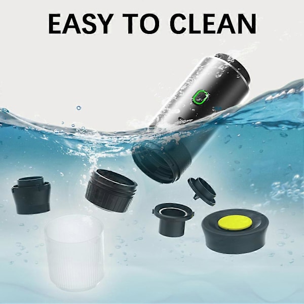 (Metallinvihreä) 3 in 1 kannettava laite, mini kahvinkeitin matkoille, itselämmittävä autokahvinkeitin USB C:llä, pieni espressokone jauhetulle kahville