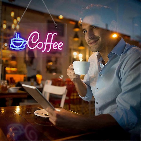Kaffe Neon Skilt, LED Neon Lys Velegnet til Bar Salon Butik Vægdekoration, Fødselsdagsfest Dekoration