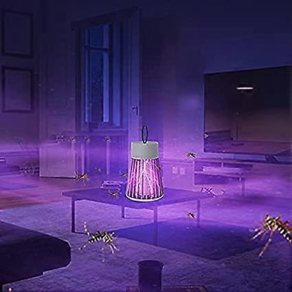 Myggzapper Uppgraderad, 360 Elektronisk Flugzapper Inomhus Ultra-Snabb Elektrisk Insektsdödare, Myggdödare USB LED-Lampa Myggdödande