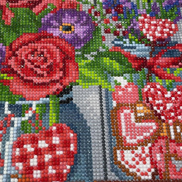 Timanttimaalaus Täysi Rhinestone-setti, Timanttimaalaus Kukka Timanttikirjonta Täysi Setti 5D Timanttimaalaus Ystävänpäivä Ruusunpunainen