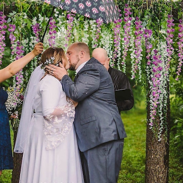 12 stk./lot kunstig blomst dekoration til hjemmet hver buket 110cm kunstige silke Wisteria blomster til bryllupsdekoration hjemme Violet