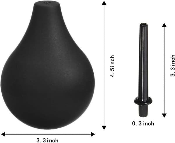 (Sort-90ml)Gummibold Komfortabel Medicinsk Douche til Mænd Kvinder-90ml Sort Klyster