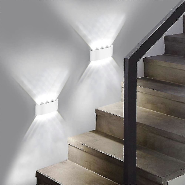 8w LED Væglampe - Udendørs Væglampe Ip65 Justerbar Op og Ned Væglampe Hvid til Hjem Soveværelse Stue Gang Trappe