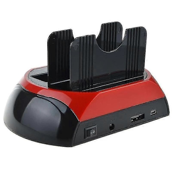Harddiskdokkingstasjon med doble spor USB 3.0 til SATA IDE HDD-dokkingstasjon med kortleser for 2,5 3,5 tommer IDE