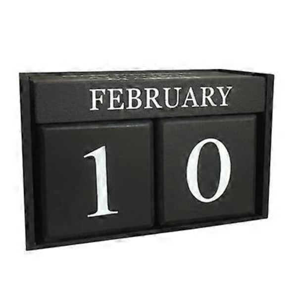 Nyeste Vintage Trækalender, Evighedskalender i Træ med Datoblok til Skrivebord, Tidsbegreb Rustikke Træterninger Kalender Måned Dato Visning Skrivebord