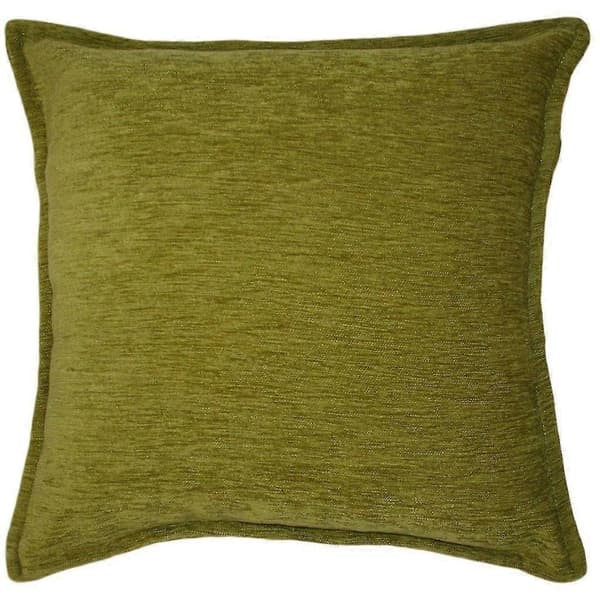 Mcalister Textiles Ensfarget Chenille Grønn Pute