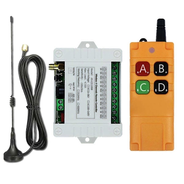 DC12 36V 4CH RF Trådlös Fjärrkontroll Switch Mottagare med 2000M Långdistans Fjärrkontroll Sugproppsantenn