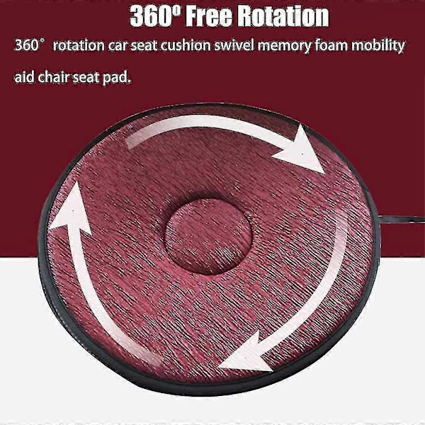 Ny - 360° Roterande Vridkudde för Bilsäten. Roterande Skum med Minne för Ökad Rörlighet