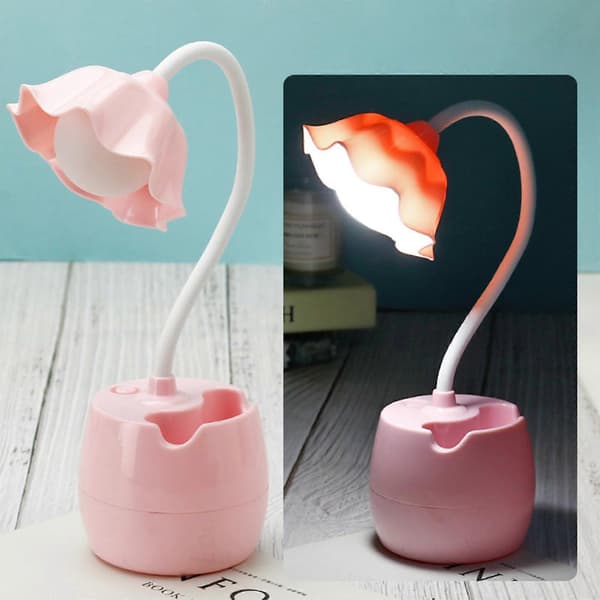 LED Øjenbeskyttende Blomster Penholder Bordlampe A1