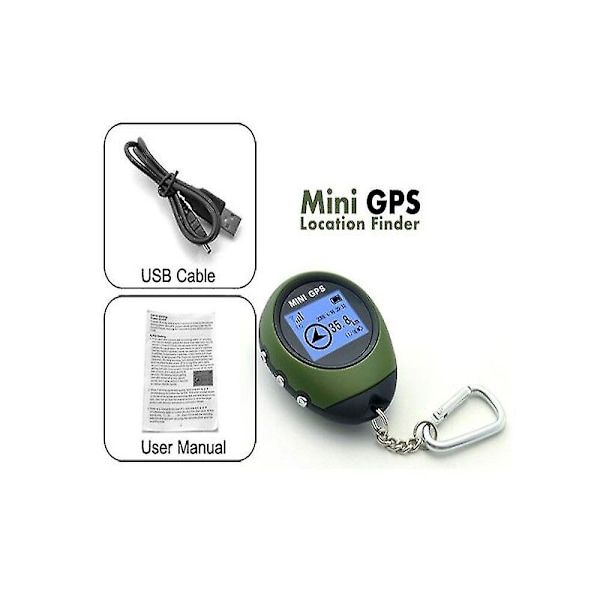 Mini Kannettava GPS-navigointivastaanotin Ulkoiluun, Retkeilyyn, Elektroninen Pituus- ja Leveysaste- sekä Korkeusnavigointi