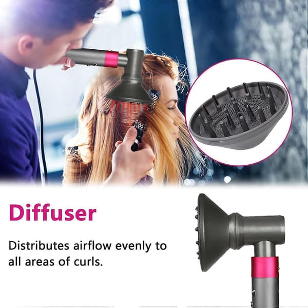 Gjelder for diffuser og adapter for Dyson Airwrap Styler Transformer Airwrap Styler Kombinasjon Hårføner Tilbehør Hårføner Adapter for Dyson E