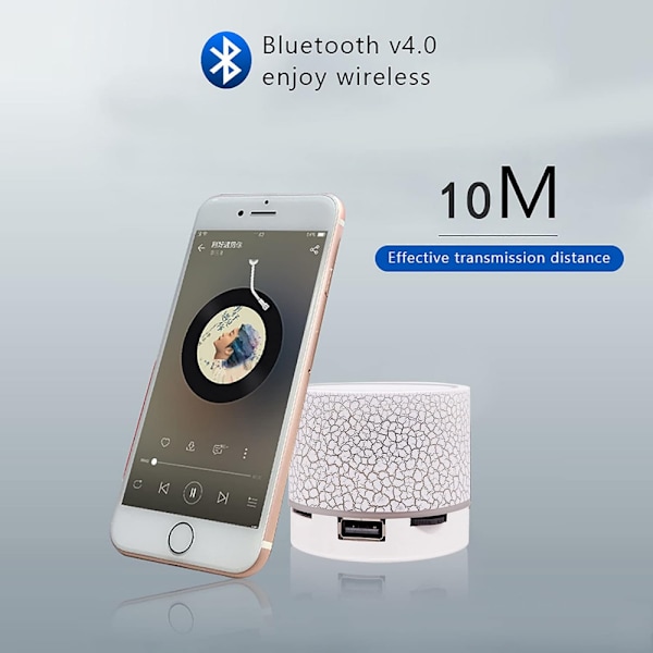 Audio Mini Højttaler Kort Lille Stål Subwoofer Trådløs Led Belysning Mini Bluetooth