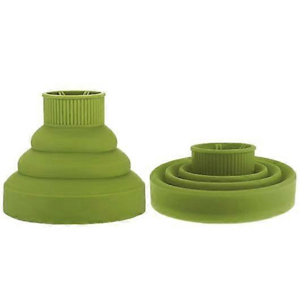 Grönt Universellt Hopfällbart Silikon Fönmunstycke Hårsalong Verktyg Vikbart Hårtork Diffuser Munstycke Passar 4-4.8cm