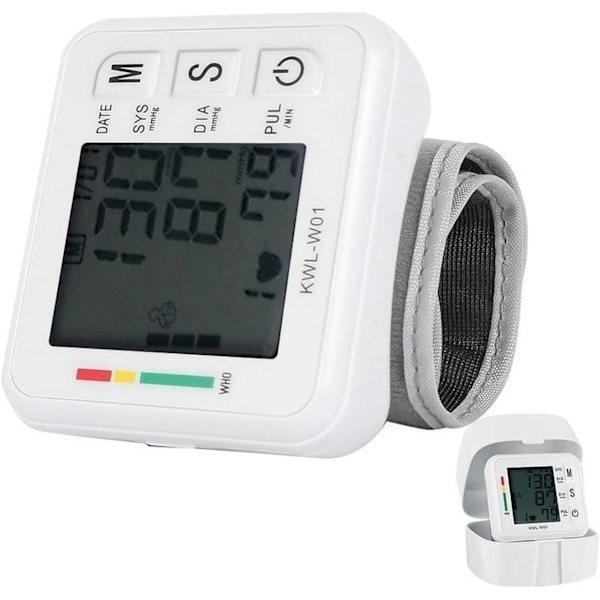 Blodtryksmåler, med justerbart armbånd og LCD-display
