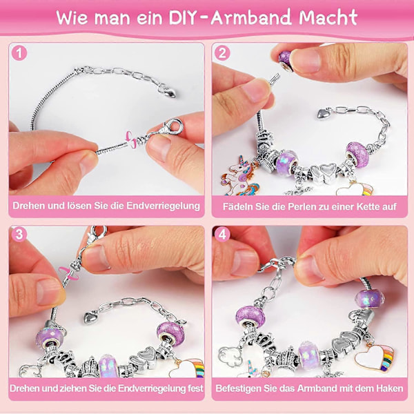 Gave til piger 5-13 år gammel Børnelegetøj Smykker Børn Pige DIY Charms Armbåndssæt Smykkefremstilling Pige Legetøj Pige Gaveidé 5 6 7 8 9 10 11 12 13 år