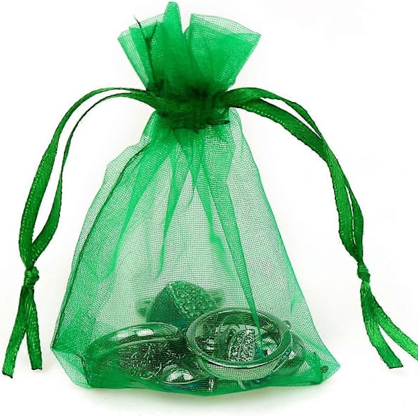 100-pakning Organza Smykkevesker - 4x6 Tommers Snøreposer for Gaver