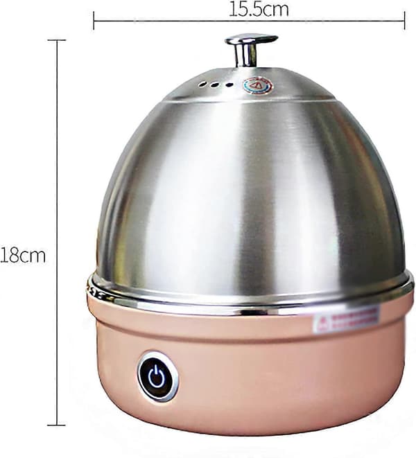 Mini elektrisk eggekoker i rustfritt stål, automatisk multifunksjonell koker