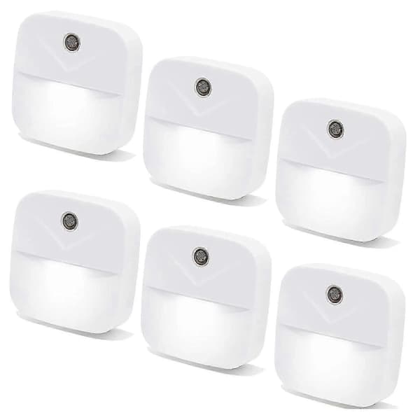LED nattlys pluggsett, smarte nattlys med skumringssensor EU-plugg