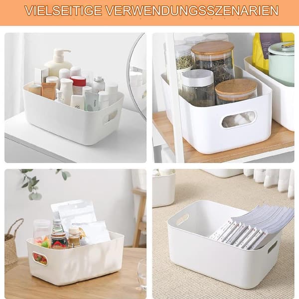 10-delt opbevaringsboks, opbevaringskurv, hylde, plastboks (hvid)