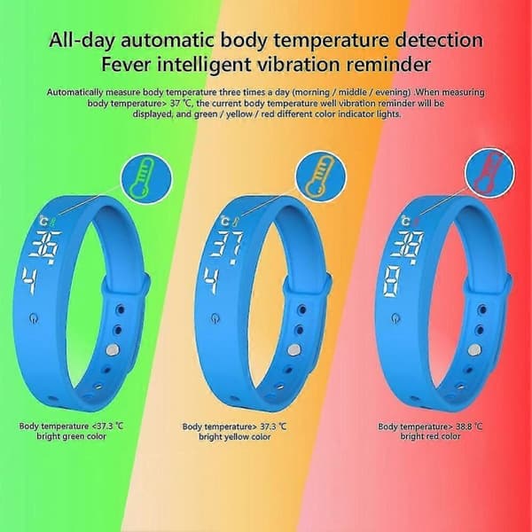 Kroppstemperaturmåler Termometer Vibrasjonsalarm Armbånd Smart Armbånd