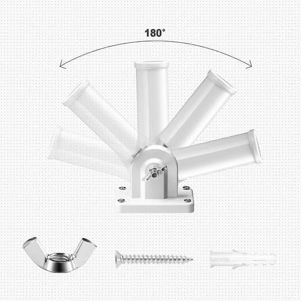 Hvid Flagstang Monteringsbeslag Multi-Position Justerbart Hitch Flagstang Beslag med Aluminium Legering Hardware Rustfrit Flagstangsbeslag