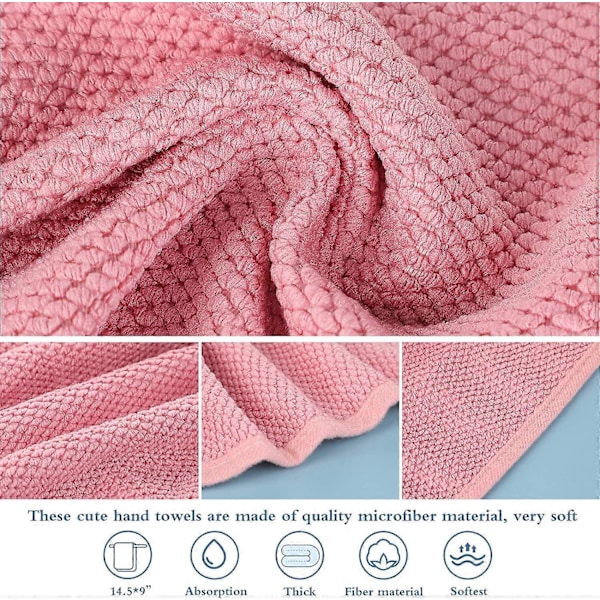 6 Stykker Børne Håndklæde Hængende Håndklæde Dyre Vaskeklud Søde Mikrofiber Absorberende Håndklæder Ansigtsklude med Hængende Løkke