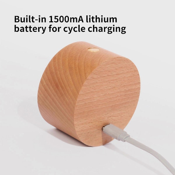 Magnetisk væglampe i træ, 360° roterbar LED væglampe USB genopladelig batteridrevet dæmpbar natlampe læselampe magnetisk skab