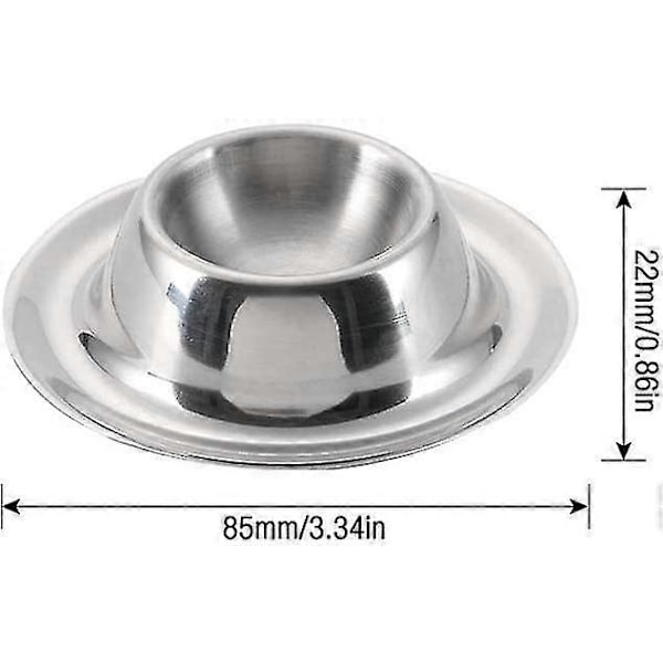 Eggkopp i rustfritt stål, eggkoppholder, sett med 6, polert og stablebar