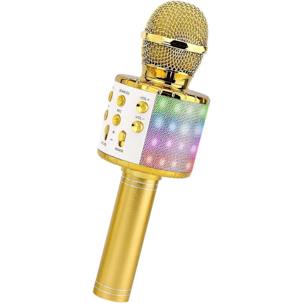 (Musta) Langaton karaoke-mikrofoni, kannettava Bluetooth-karaoke-mikrofoni lasten/aikuisten laulamiseen, yhteensopiva Android/iOS/PC/älypuhelimien kanssa