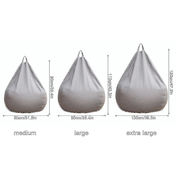 (Ruskea 90 * 110cm) Uusi Erittäin Suuri Säkkituoli Sohvan Päällinen Sisätiloihin Lazy Lounger Aikuisille Lapsille Tarjoushinta