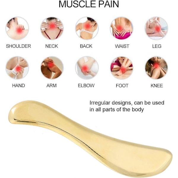 Guasha-työkalu messinkiä, kaavintalauta, hierontalaite, Fascia-hieronta, lihaskivun lievitys, Gua Sha -työkalu