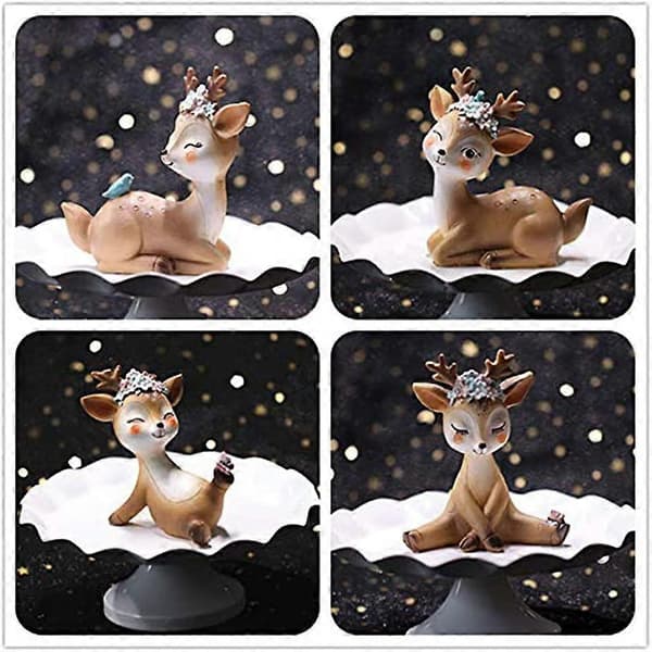 Rådyrfigur, Dekorative Ornamenter, 3D Miniatyr Bambi Rådyrfigur, Dyrefigurer