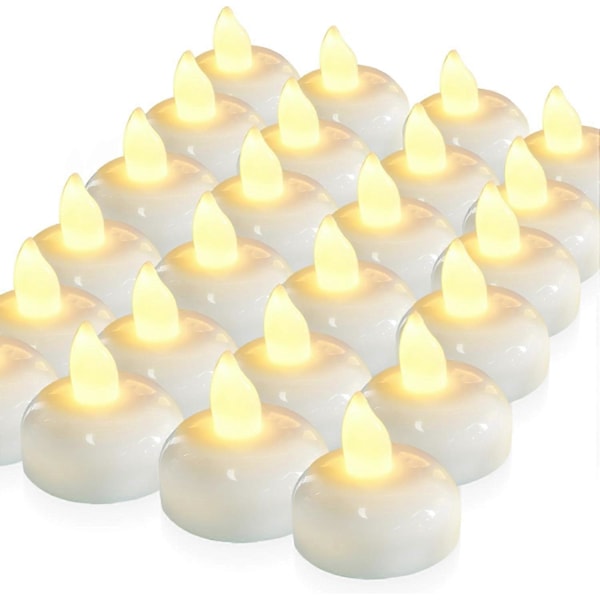 24-pack Vattentäta Flamfria Flytande Värmeljus, Varmvita LED-värmeljus - för Bröllop, Fester, Bordsdekorationer, Pool & SPA...