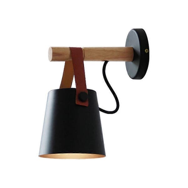 Modern Nordisk Design Trä LED Vägglampa för Sovrum Vardagsrum E27