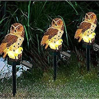 Havepynt Ugleform Udendørs Solcelle LED Lys Have Ugle Plænelampe Vandtæt Solcelle LED Lys Udendørs Gårdhave Lampe