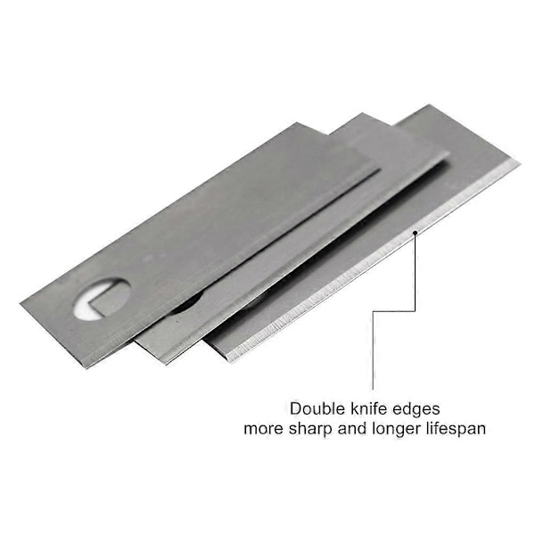 (Tyyli B) 30 kpl BIGMOW-ruohonleikkurin ruostumattomasta teräksestä valmistettuja varaosia, yksi reikä, 42,5 x 17,5 x 0,6 mm