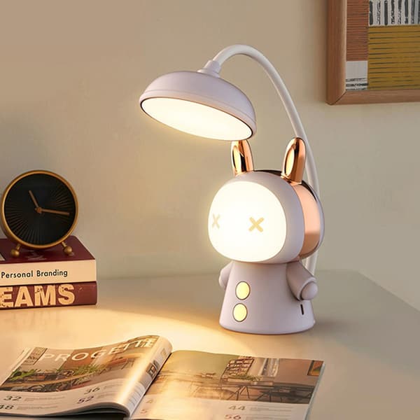 Nattlampe Øyebeskyttelse Oppladbar Flere Lysmoduser Ingen Flimring Fleksibel Slangedesign Lov