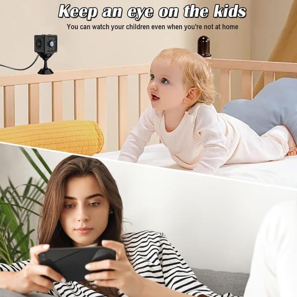 Minikamera Full HD 1080P WiFi overvåkingskamera, 1-pakning