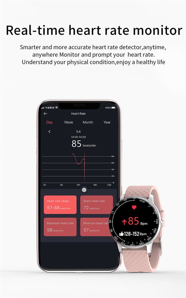 Smartwatch Herr Dam Sportklocka Stegräknare Sömn/Puls
