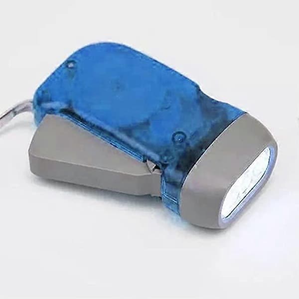 Håndsving 3 LED Dynamo Lommelygte til Rejser, Nødsituationer, Camping, Klatring, Vandring (Blå)