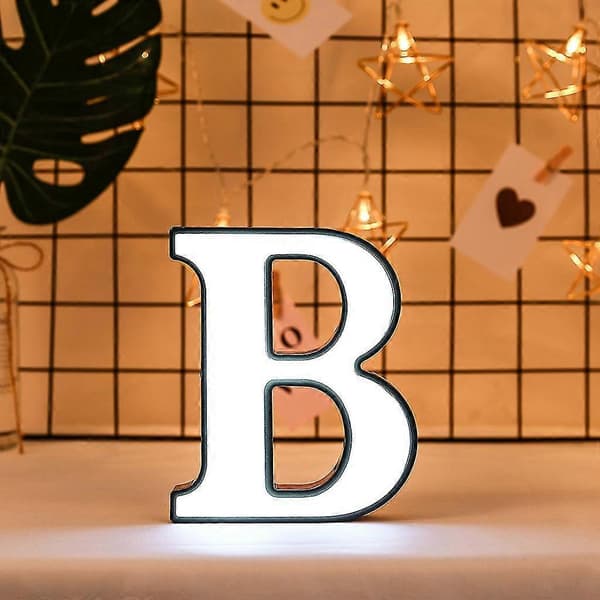 Kreative LED Bokstavlys Nattlys Plast Engelske Bokstaver Lys Lampe Dekor