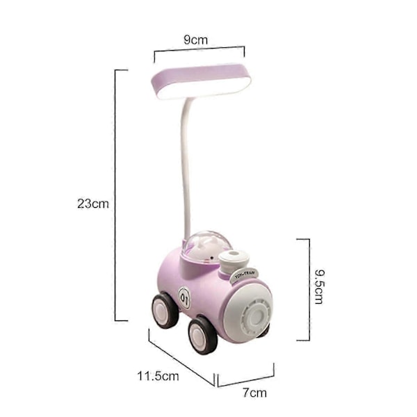 Bordlampe Oppladbar Togformet Nattlampe med Blyantspisser for Barneromsdekorasjon