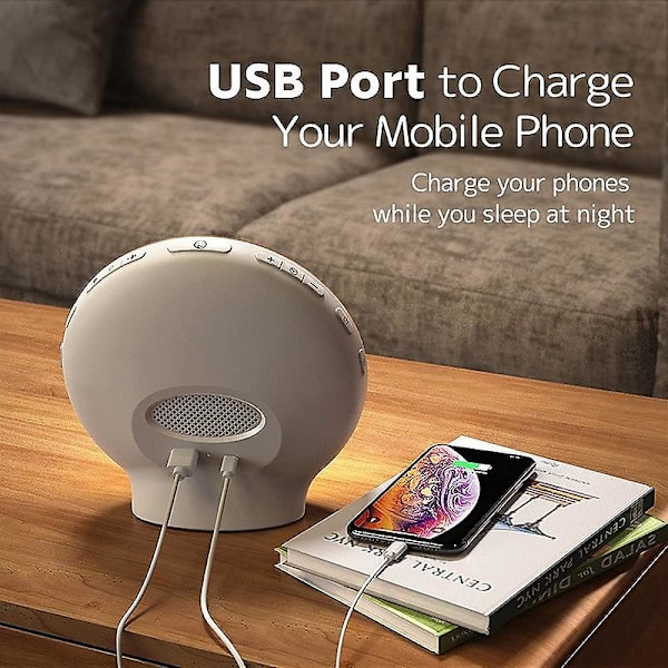 Wake-up Light LED Radio Lys Morgen Vekkerklokke Nattbordslampe 20 Lysstyrkenivåer Daggry og Skumring Simulator 2 Vekkerklokker 7 Naturlige Lyder Snooze Fu