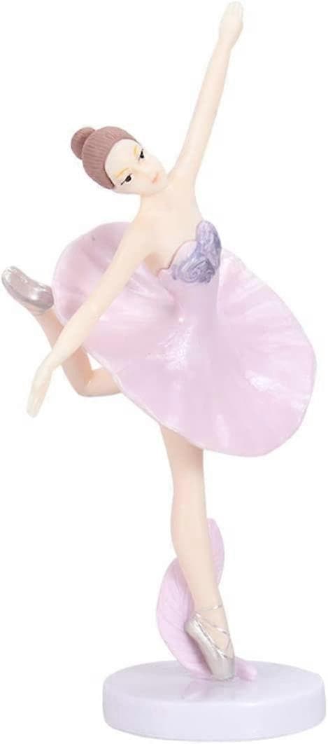 Sett med 3 dekorative ballettfiguriner for hjem, kontor (rosa 14cm)