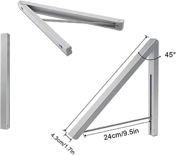 2 pakker foldbare knagerækker aluminium vægmonteret rack hjem opbevaring pladsbesparende