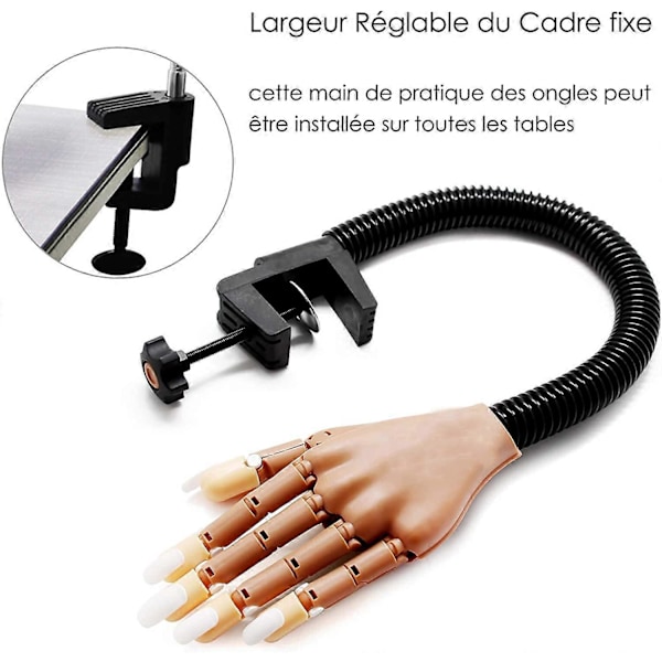 Öva falska manikyrer, träna flexibelt händer och fingrar + 100 utbytbara nageltippar (brun)