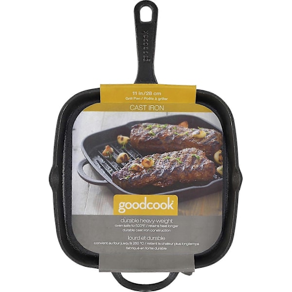 1 For-krydret Sort Støbejerns Grillpande 27,3 cm
