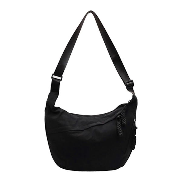 (Svart) Crescent Väska Crossbody Väska Sling Väskor Plånböcker för Kvinnor Män Trendiga Slouchy Dumpling Väskor Halvmåneformad Axelväska Svart