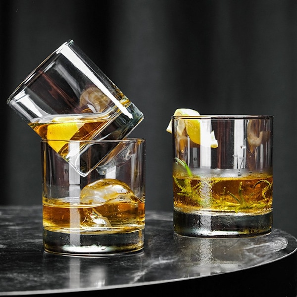 Gammaldags handblåsta whiskyglas, 310 ml